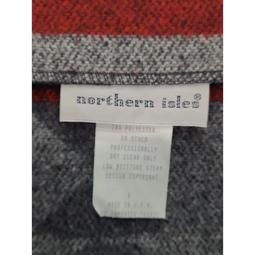 Vintage Northern Isles‎ A Line Button UP Skirt Sz 6 Aztec Pattern Wool Blend NWT